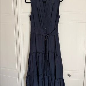Kobi Halperin Navy Sleeveless V-Neck Tiered Maxi Dress